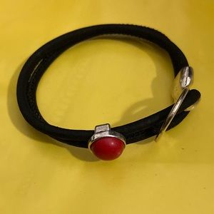 Handmade Cork Bracelets with Red Charm and hook to fasten